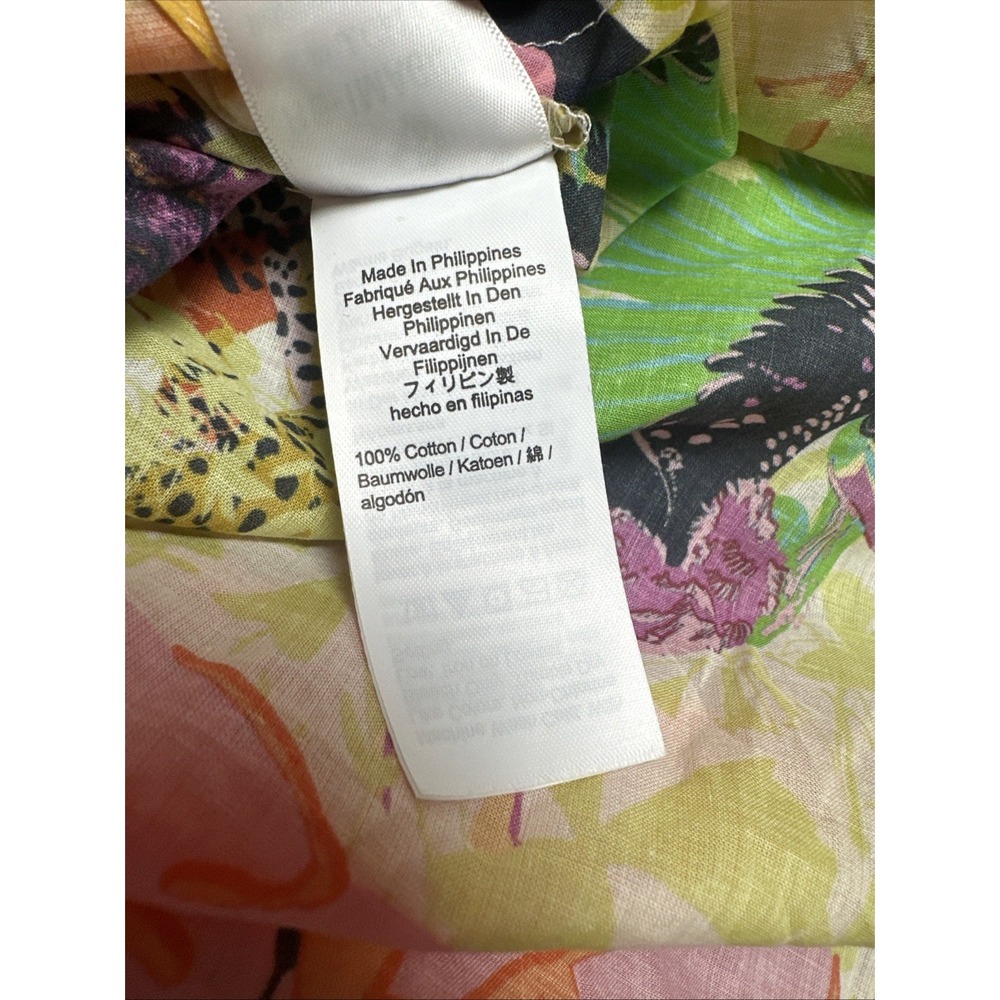J.Crew Classic Popover Ratti‎ Safari Print Yellow Voile Cotton Shirt Sz 14 NWOT - Picture 6 of 9
